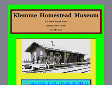 Tablet Screenshot of klemmehomesteadmuseum.com